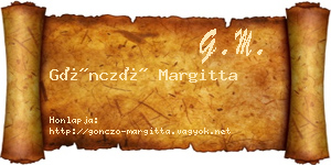Göncző Margitta névjegykártya